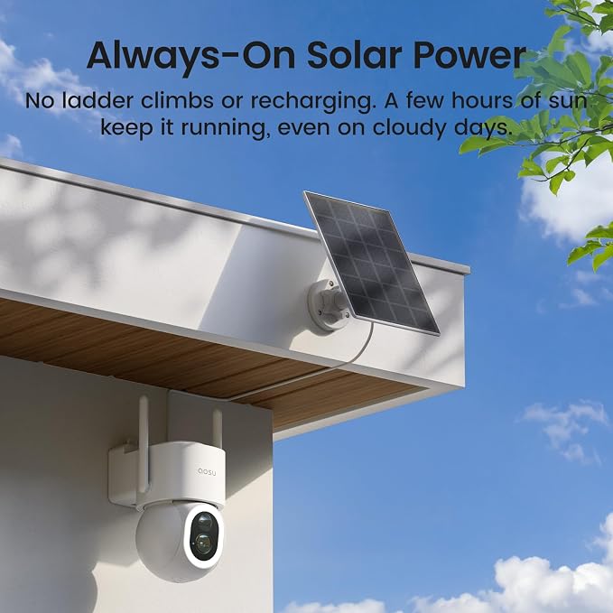 aosu SolarCam D1 Max 4-Cam Kit, 4K Solar Security Cameras Wireless Outdoor - Image 8