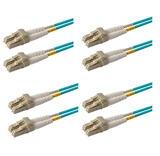 SpeedyFiberTX 4-Pack 1 Foot Multimode 10G OM3 50/125 Fiber Optic Patch Cable by SpeedyFiberTX