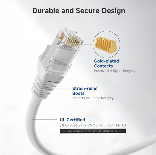 Cable Matters 10Gbps Snagless Cat 6 Ethernet Cable - 8ft - Image 4