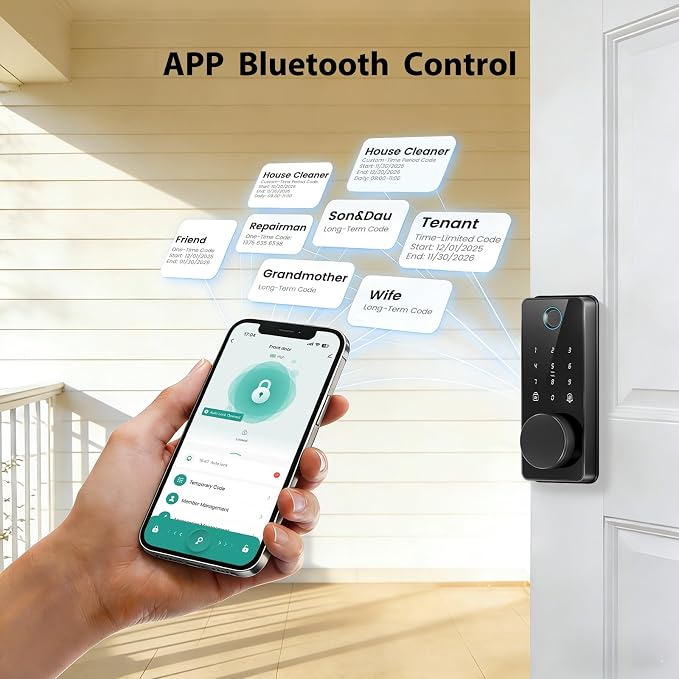 Keyless Entry Door Lock with 2 Lever Handles, Electronic Keypad Deadbolt - Image 9