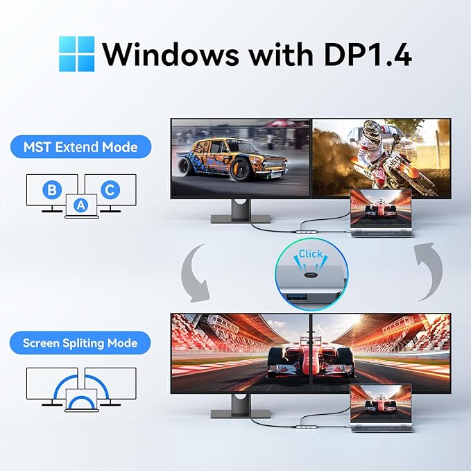 USB C Docking Station Dual Monitor, LIONWEI Laptop USBC Dock Multiport Adapter - Image 5