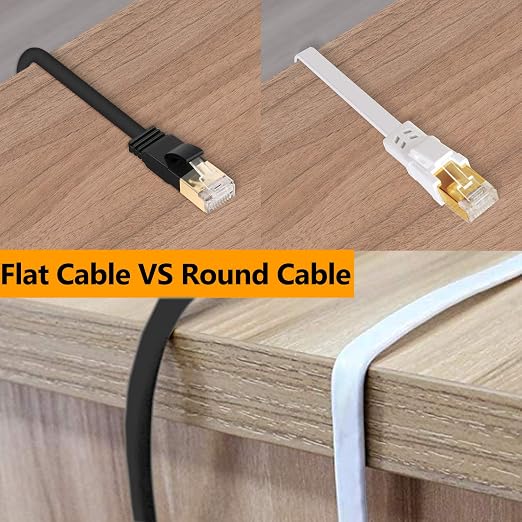 Jadaol Cat 8 Ethernet Cable 1.5ft, 40Gbps 2000MHz Flat RJ45 S/FTP LAN Patch - Image 6