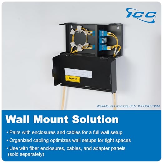 ICC SC-SC Fiber Optic Adapter Panel, LGX Compatible, 6 Fibers, Push Fasteners - Image 9