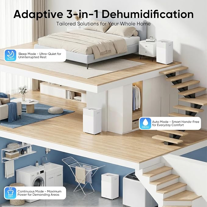 HUMILABS 50 Pints Dehumidifier for Home, 4500 Sq. Ft Dehumidifier for Basement - Image 5