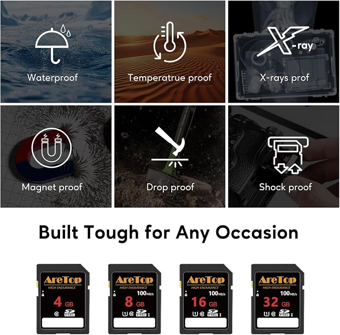 AreTop SD Card 4GB, 10 Pack Class 10 SDHC Memory Card, 10 Pack 4GB Full HD - Image 6