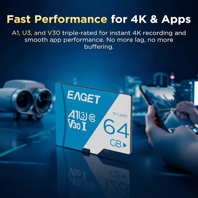 EAGET 2-Pack 64GB TF Memory Card Up to 100MB/s Read 60MB/s Write - Image 7