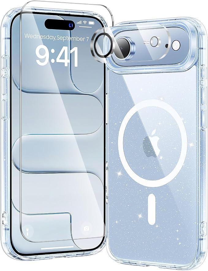 toushion 3 in 1 for iPhone Air Case Clear Glitter, Fits MagSafe, Not Yellowing by Unknown