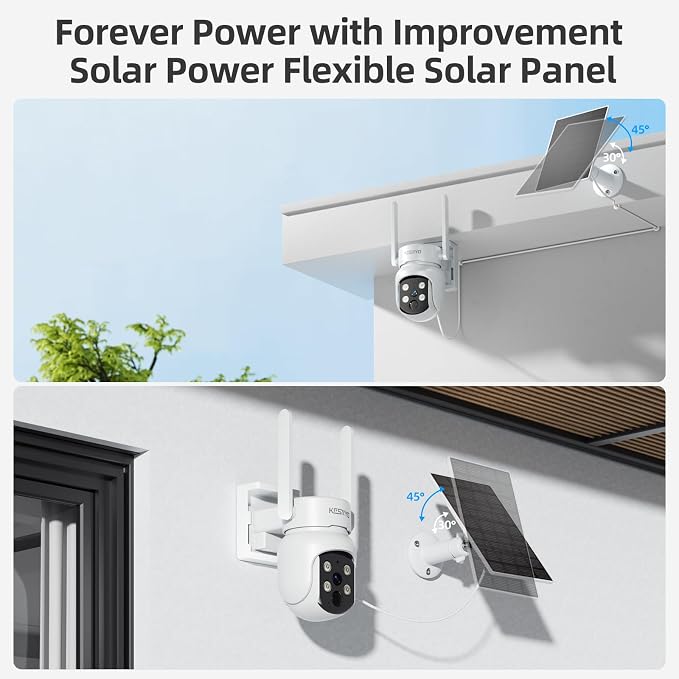 Solar Security Cameras Wireless Outdoor, 4MP Solar Powered, 6 Cam kit, Color - Image 2