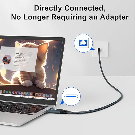 USB C to Ethernet Cable 6.6FT, Type C to RJ45 Gigabit LAN Network Cord - Image 4