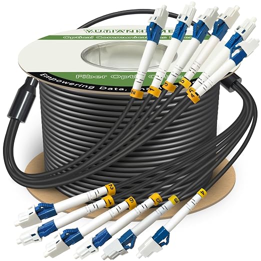 100 Meters 6 Core Industrial TPU LC to LC Outdoor Armored Fiber Optic Cable by YUTIANHOME