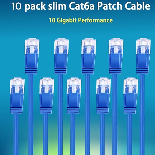 Rapink Patch Cables Cat6a 14ft Slim, Cat6a Ethernet Patch Cable 10G Support - Image 4