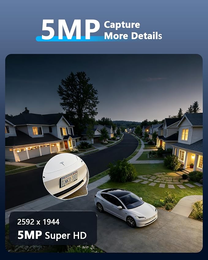 {2026 Update} 5MP Wired Security Camera System Outdoor, 8CH DVR - Image 3