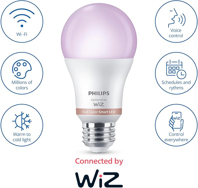 Philips Smart Lighting Connected Light Bulbs, Color A19 60W 800LM E26 Indoor - Image 3