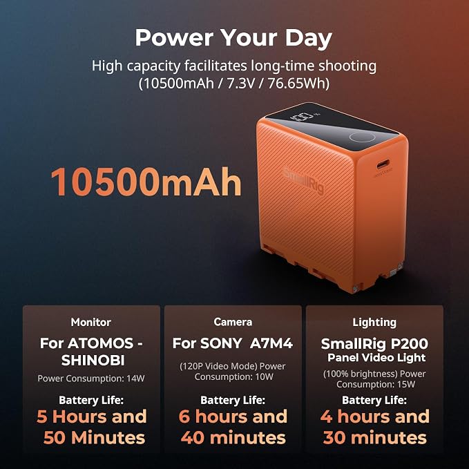 SMALLRIG 10500mAh Replacement USB-C Battery - Image 3
