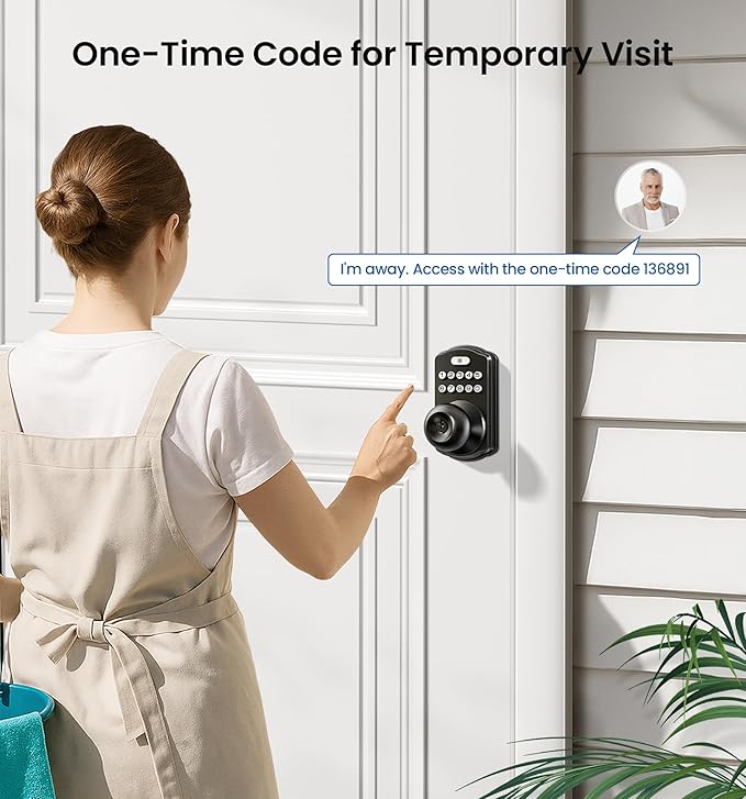 Veise KS03 Keypad Door Knob Lock, Keyless Entry Digital Lock - Image 5