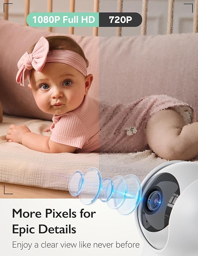 Momcozy Baby Monitor with 2 Cameras 5.5" 1080P Full HD Split Screen Video Baby - Image 4