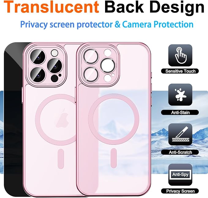 for iPhone 15 Pro Case with Privacy Screen Protector and Camera Protection - Image 2