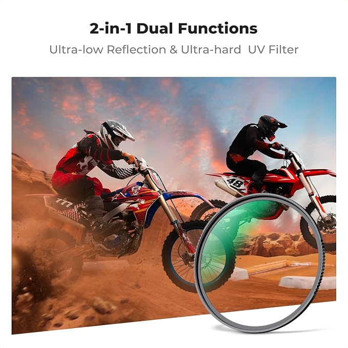 K&F CONCEPT 37mm Shockproof & Ultra Low Reflectivity MCUV Lens Protection Filter - Image 2