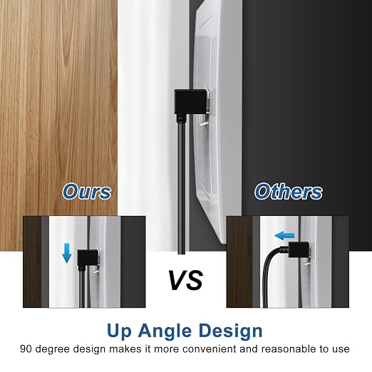 Ultra Thin Cat 6 Ethernet Cable 90° Downward Angle 30 Feet, Flexible & Slim - Image 6