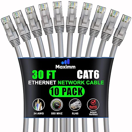 Maximm Cat 6 Ethernet Cable 30 ft by MaximmCable