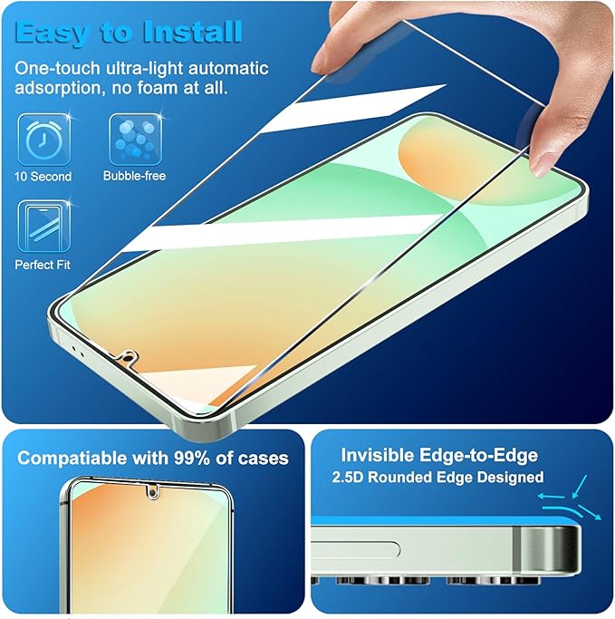 firtstnow 3 Pack for Samsung Galaxy S24 FE Screen Protector Tempered Glass + 3 - Image 4