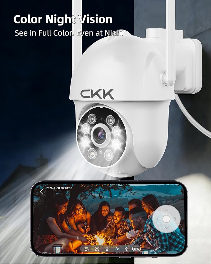 CKK 2K Security Cameras Outdoor 2Pack, 2.4G/5G Wireless Home Security Cameras - Image 8