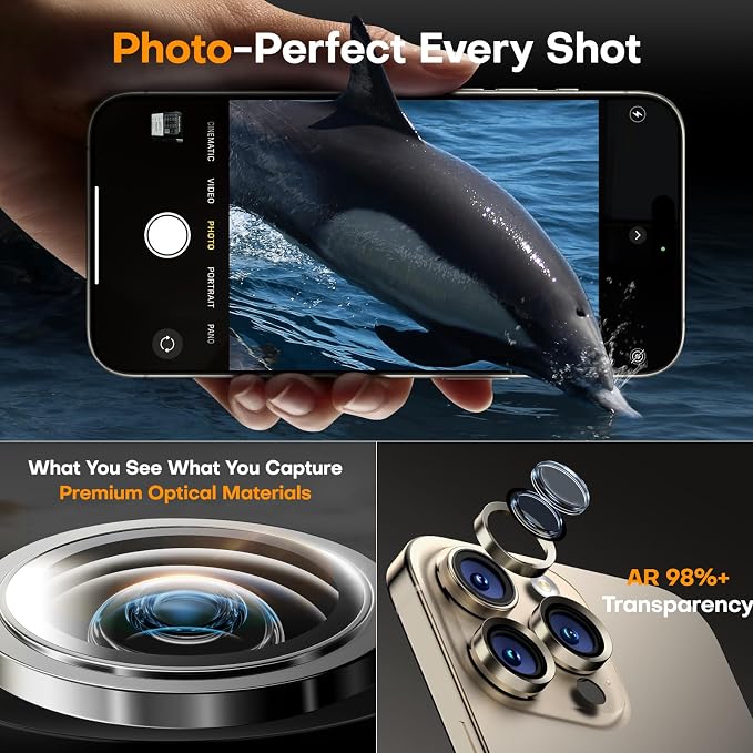 for iPhone 16 Pro/iPhone 16 Pro Max Camera Lens Protector, Tempered Glass - Image 5