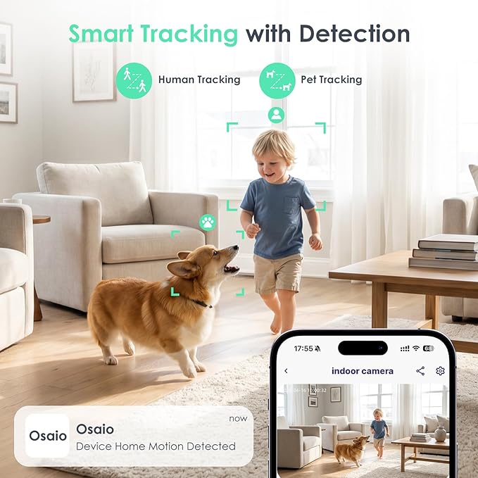 YOTON Indoor Security Camera, 2K 360° Wi-Fi Baby Monitor & Pet Camera w/Motion - Image 5