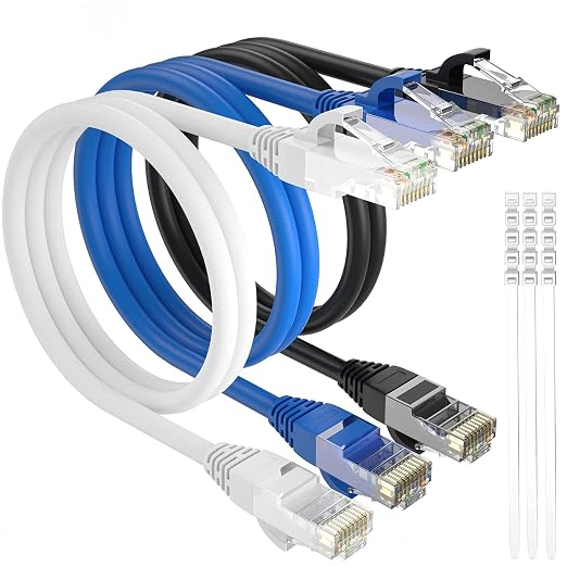 Adoreen Cat 6 Ethernet Cable 1.5 Ft-3 Pack, High Speed Short Patch Cables by Adoreen