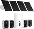 Hiseeu Solar Security Cameras Wireless Outdoor, 4 Cam-Kit, No Subscription by Hiseeu