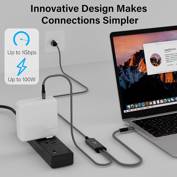 USB C to Ethernet Cable 15 FT, Type C to RJ45 Cord - Image 4