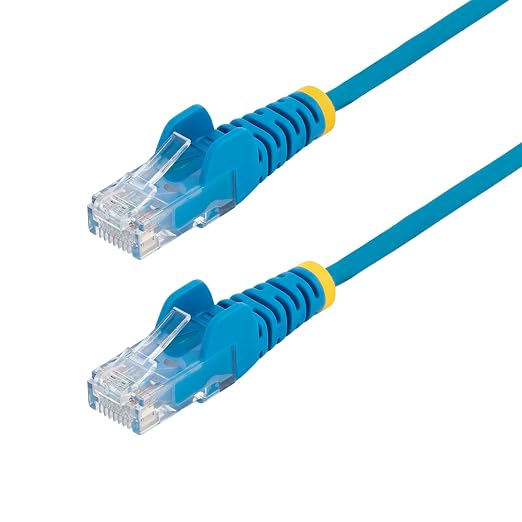 StarTech.com 15ft Blue Slim CAT6 Ethernet Cable, Snagless RJ45, 28AWG Pure Bare by StarTech