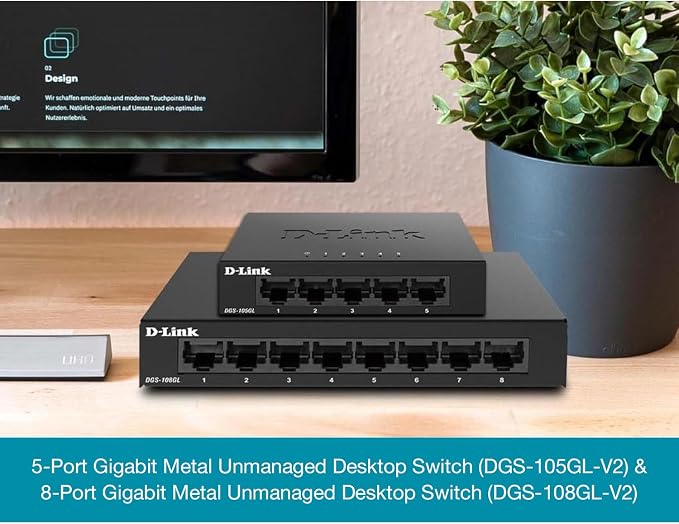 D-Link 5-Port Gigabit Unmanaged Ethernet Switch, Silent Fanless, Sturdy Metal - Image 8