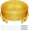 Adoreen Cat 6 Ethernet Cable 40 Ft-Yellow, Outdoor & Indoor Snagless Long Round by Adoreen