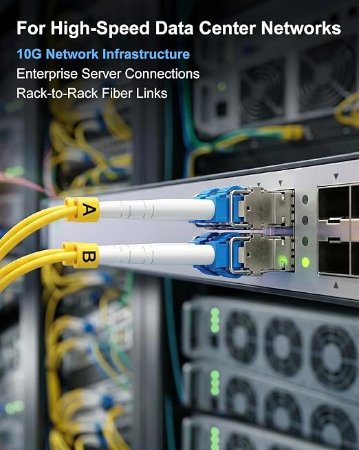 2FT LC to LC Single Mode Fiber Patch Cable, 5 Pack OS2 LC to LC Fiber Patch - Image 2
