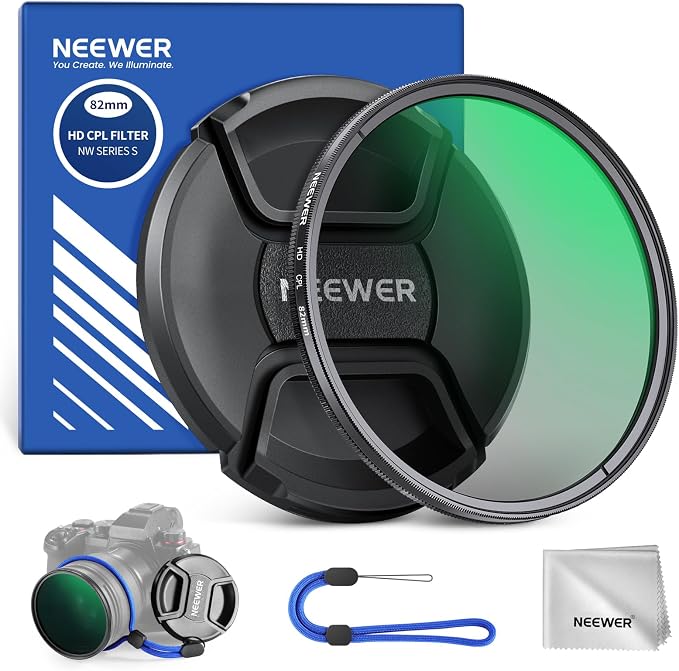NEEWER 82mm CPL Filter with Lens Cap, Ultra Thin Circular Polarizing Filter by Neewer