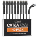 Everest Ultra Slim Cat6a Ethernet Patch Cables 1ft Black by EverestMediaSolutions