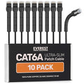 Everest Ultra Slim Cat6a Ethernet Patch Cables 2ft Black by EverestMediaSolutions