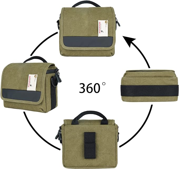 Besnfoto Camera Bag Small Crossbody Camera Shoulder Bag Purse Waterproof Canvas - Image 5