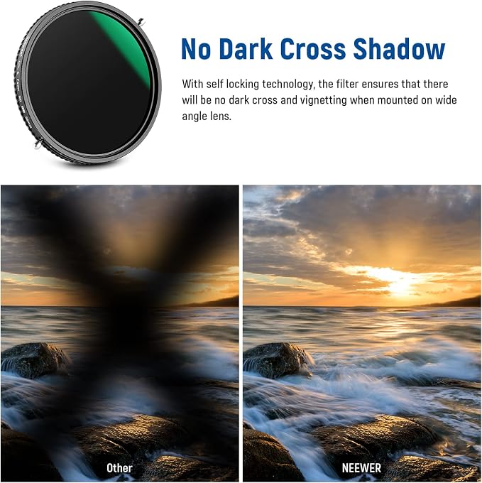 NEEWER 2 in 1 58mm Variable ND Filter ND2–ND32&CPL Filter No X Cross/30 Layer - Image 3