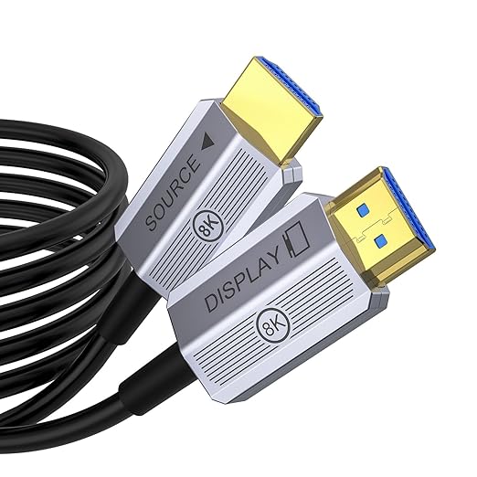 8K Fiber Optic HDMI Cable 50 ft, 48Gbps Long HDMI 2.1 Cable 8K@60Hz/4K@120Hz by Fibopitcal
