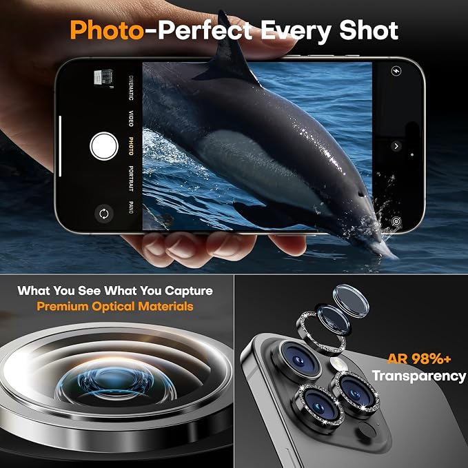 for iPhone 17 Pro/iPhone 17 Pro Max Camera Lens Protector, Tempered Glass - Image 4
