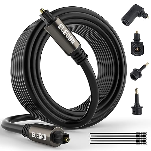 Elecan Optical Audio Cable 150 Ft Digital Audio Toslink Cable Cord-Fiber by Elecan