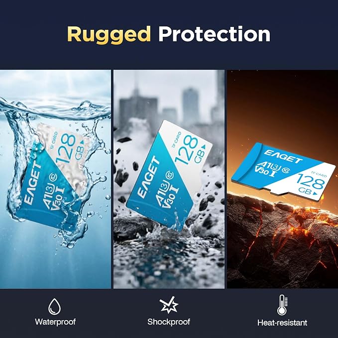 EAGET 3-Pack 128GB TF Memory Card Up to 100MB/s Read - Image 6