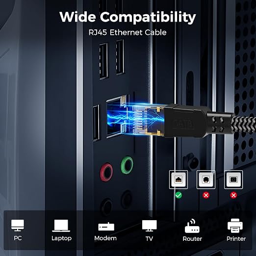 Cat 8 Ethernet Cable 2FT, High-Speed Braided Internet Cable Network Cord - Image 7