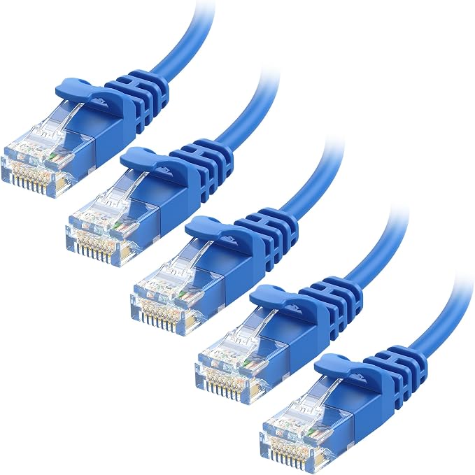 Cable Matters 10Gbps 5-Pack Snagless Cat 6 Ethernet Cable - 7ft by CableMatters