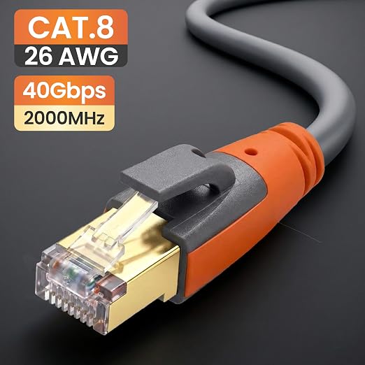 Cat 8 Ethernet Cable 60ft, High Speed LAN Cables 40Gbps 2000MHz Shielded - Image 3