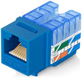 Everest 90° Angled RJ45 Cat5e Keystone Jacks 10-Pack in Blue by EverestMediaSolutions