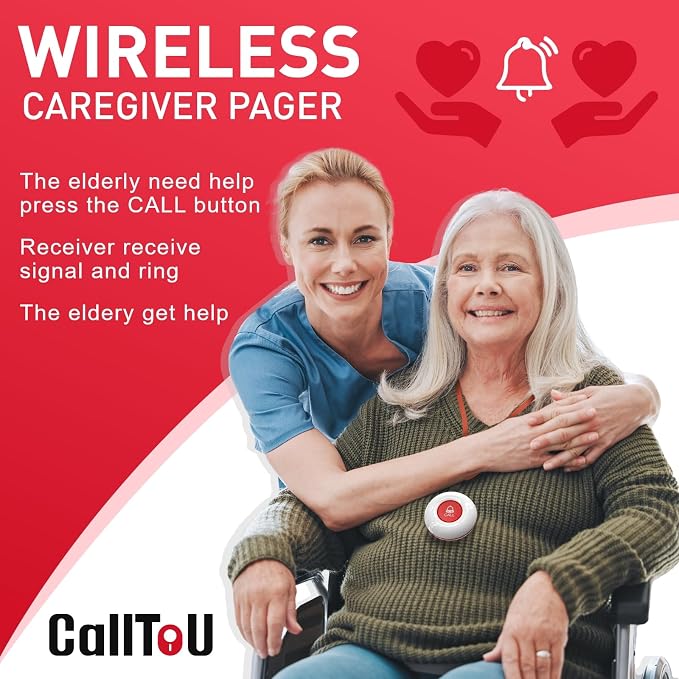 CallToU Wireless Caregiver Pager Smart Call System 2 SOS Call - Image 2