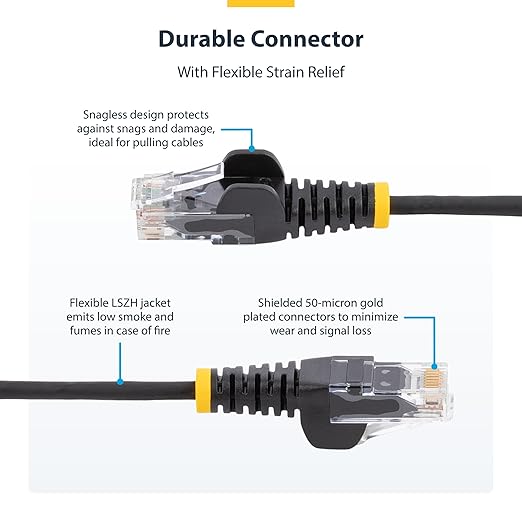 StarTech.com 6ft Pink Slim CAT6 Ethernet Cable, Snagless RJ45, 28AWG Pure Bare - Image 3